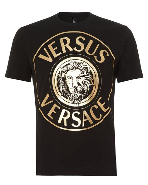 versus versace lion print t shirt|Versus by Versace Men's Encrusted Lion Head Logo T.